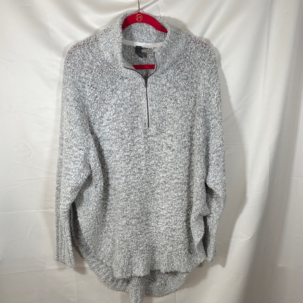 Alya SZ M/L Cozy Gray Half-Zip Sweater